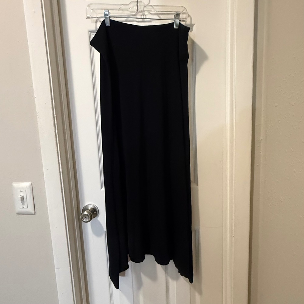 Rebel Sugar Black Maxi Skirt Women's XL Flounce Hem Flowy Knit Made in USA